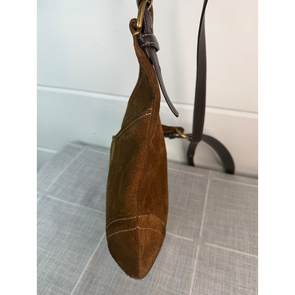 Vintage Coach Suede Brown Crossbody Purse 9506 Y2K Boho Minimalist - Picture 5 of 11